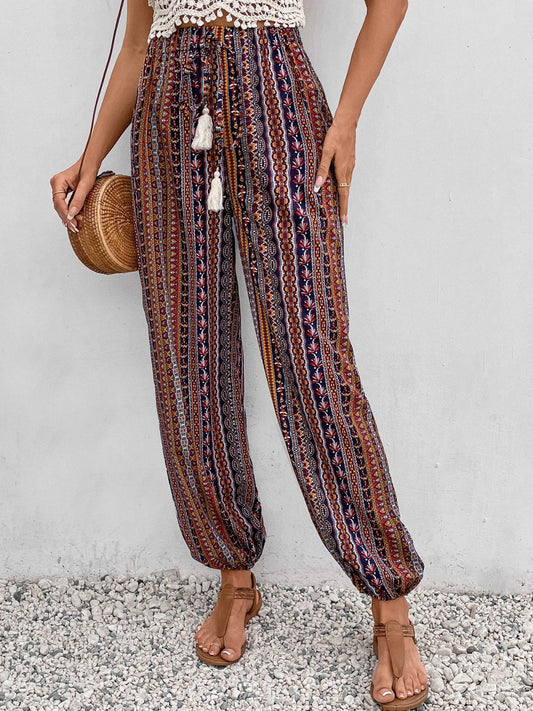 Boho Tied High Waisted Pants - Opal Chic Boutique