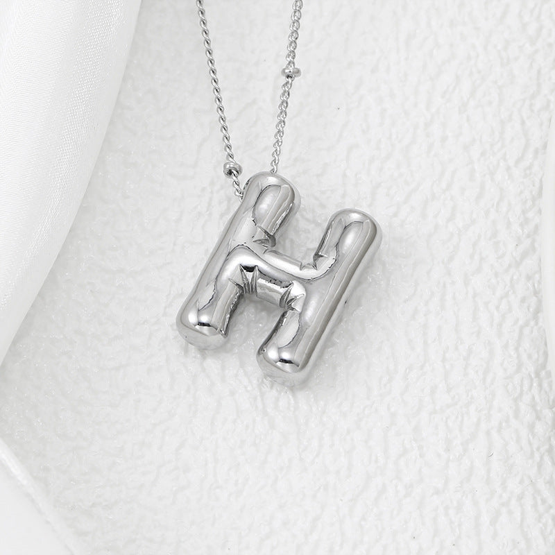 Bubble Letter Pendant Necklace