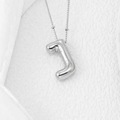 Bubble Letter Pendant Necklace