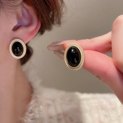 Black Onyx Stud Earrings