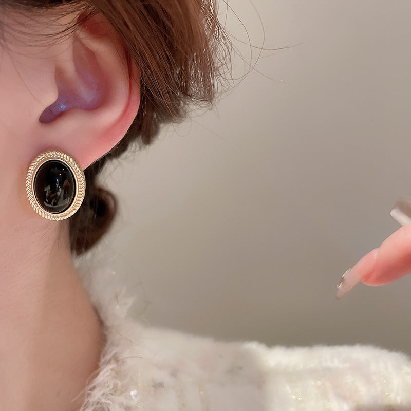 Black Onyx Stud Earrings