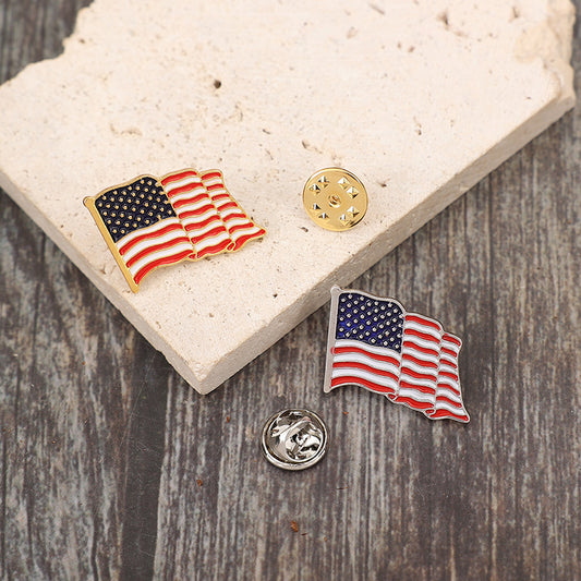 2PC StarSpangled Flag Brooch