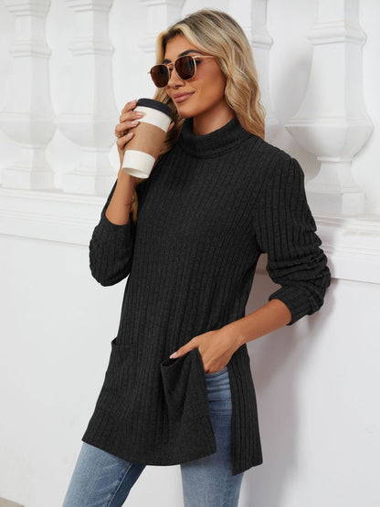 Classic Pocketed Oversized Sweater - Opal Chic Boutique