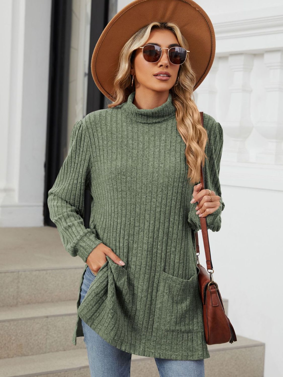 Classic Pocketed Oversized Sweater - Opal Chic Boutique