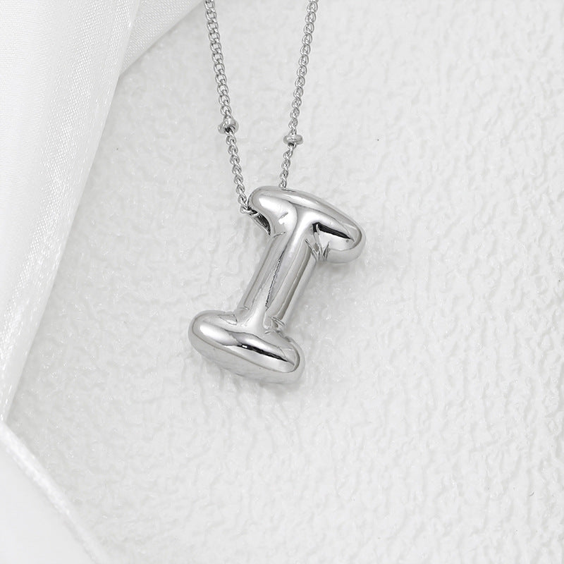 Bubble Letter Pendant Necklace