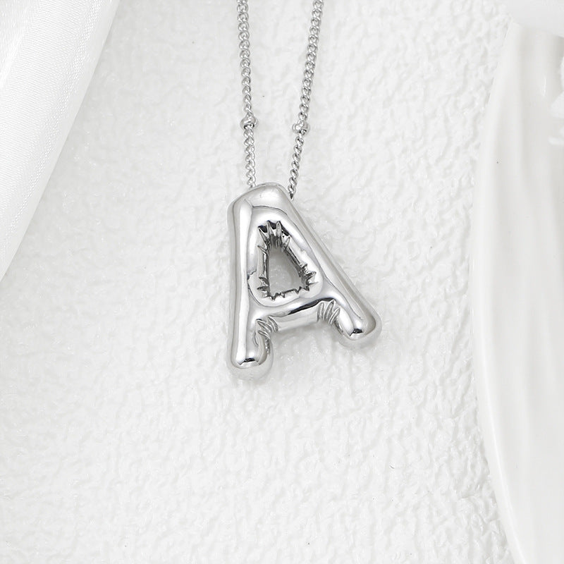 Bubble Letter Pendant Necklace