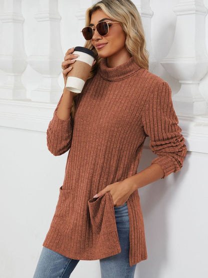 Classic Pocketed Oversized Sweater - Opal Chic Boutique