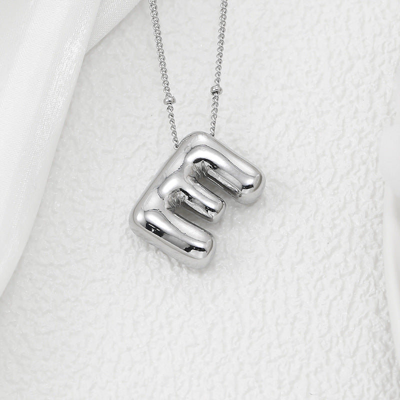 Bubble Letter Pendant Necklace