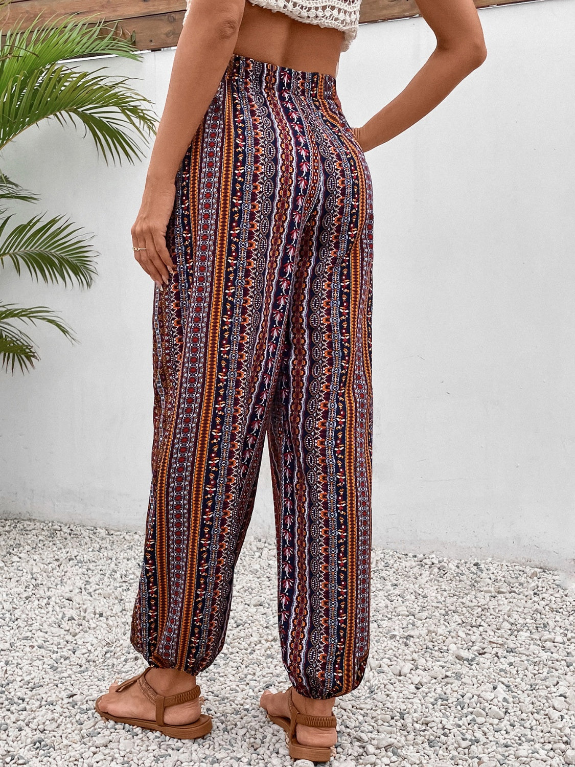 Boho Tied High Waisted Pants - Opal Chic Boutique