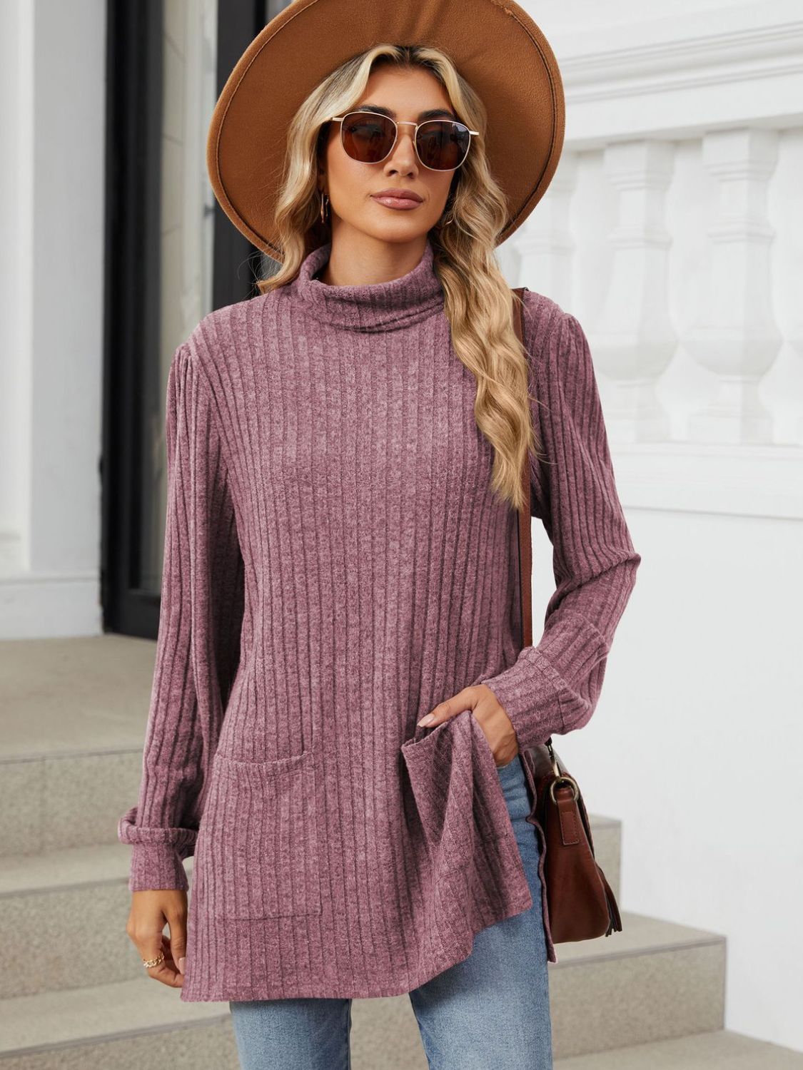 Classic Pocketed Oversized Sweater - Opal Chic Boutique