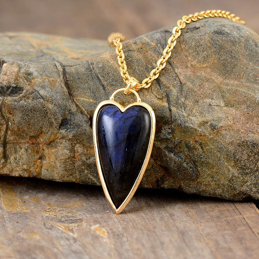 Labradorite Heart Shape Necklace