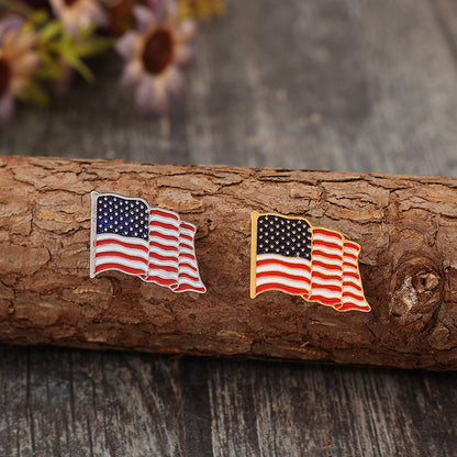 2PC StarSpangled Flag Brooch