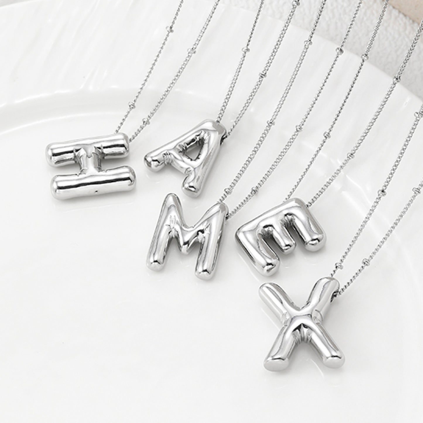 Bubble Letter Pendant Necklace