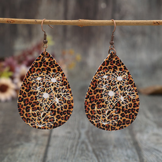 Leopard Teardrop Shape Earrings