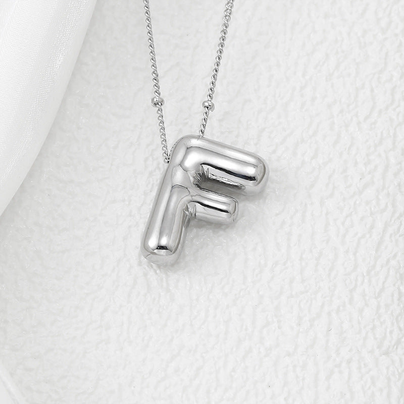 Bubble Letter Pendant Necklace