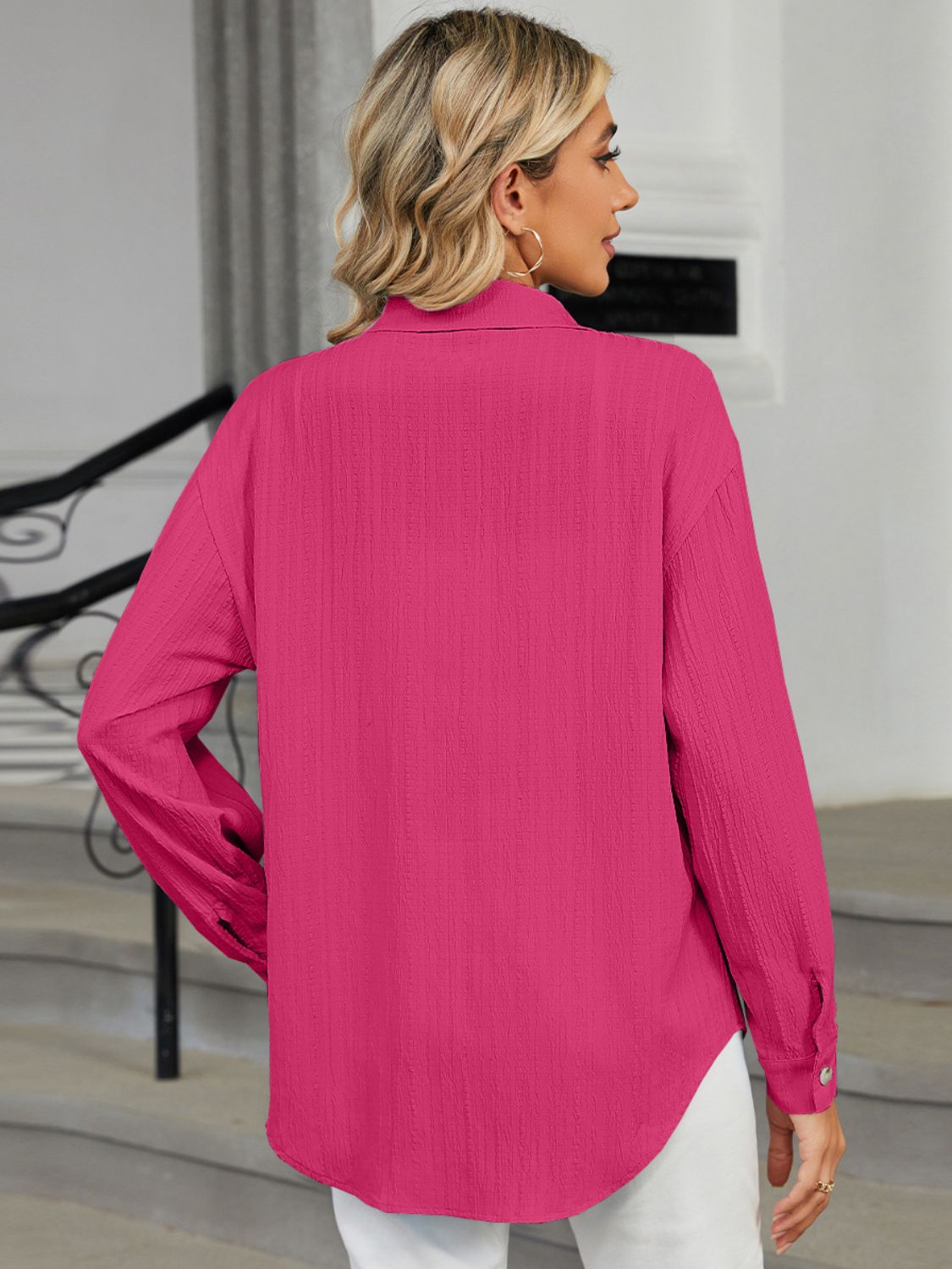 Classic Collared Long Sleeve Shirt - Opal Chic Boutique