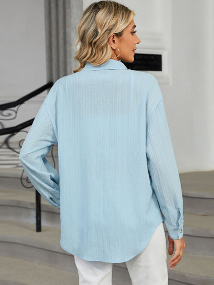 Classic Collared Long Sleeve Shirt - Opal Chic Boutique