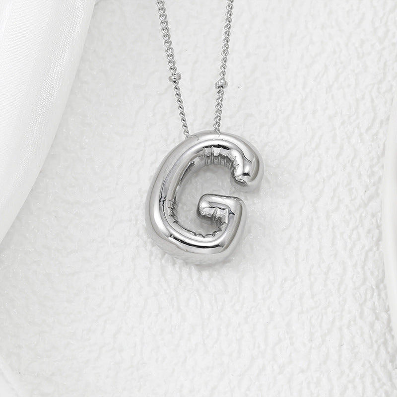 Bubble Letter Pendant Necklace