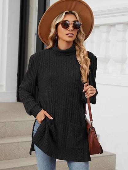 Classic Pocketed Oversized Sweater - Opal Chic Boutique