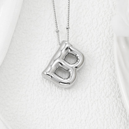 Bubble Letter Pendant Necklace