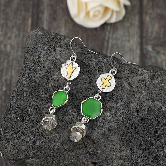 Asymmetric Jade Earrings