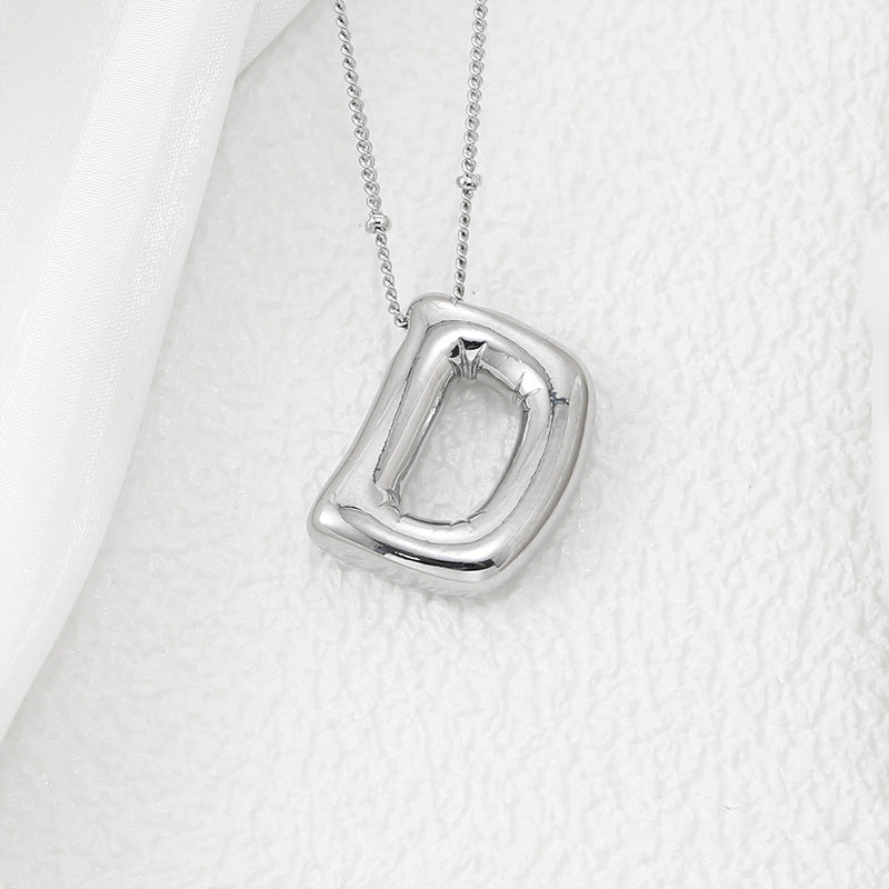 Bubble Letter Pendant Necklace